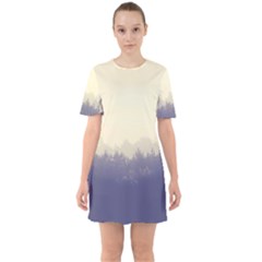 Cloudy Foggy Forest With Pine Trees Sixties Short Sleeve Mini Dress by genx