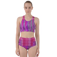 Pink And Purple Shimmer Design By Flipstylez Designs Racer Back Bikini Set by flipstylezfashionsLLC