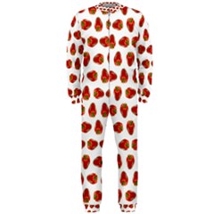 Red Peppers Pattern Onepiece Jumpsuit (men)  by SuperPatterns