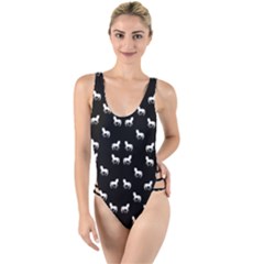 Silhouette Graphic Horses Pattern 7200 High Leg Strappy Swimsuit