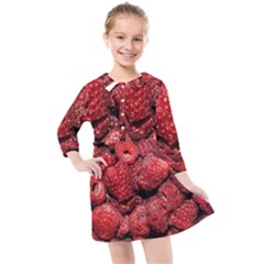 Red Raspberries Kids  Quarter Sleeve Shirt Dress