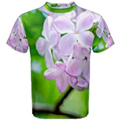 Elegant Pink Lilacs In Spring Men s Cotton Tee by FunnyCow