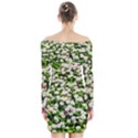 Green Field Of White Daisy Flowers Long Sleeve Off Shoulder Dress View2