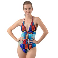 Soup Cans   After The Lunch Halter Cut-out One Piece Swimsuit by FunnyCow