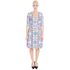 Colorful Modern Floral Baroque Pattern 7500 Wrap Up Cocktail Dress by dflcprints