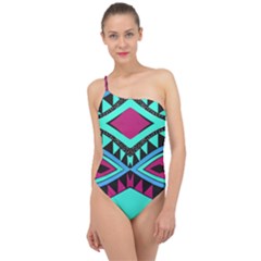 Ovals And Rhombus                                         Classic One Shoulder Swimsuit by LalyLauraFLM