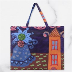 Jack In The Box Flower Zipper Large Tote Bag by snowwhitegirl