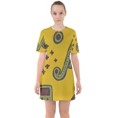 Indian Violin Sixties Short Sleeve Mini Dress by snowwhitegirl