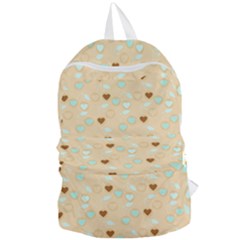 Beige Heart Cherries Foldable Lightweight Backpack