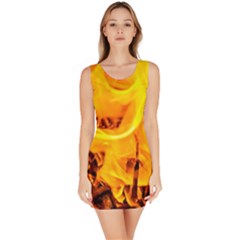 Fire And Flames Bodycon Dress by FunnyCow