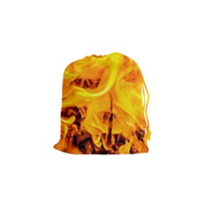 Fire And Flames Drawstring Pouches (small)  by FunnyCow