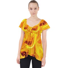 Fire And Flames Lace Front Dolly Top by FunnyCow