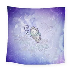 Wonderful Butterlies With Flowers Square Tapestry (large) by FantasyWorld7