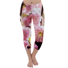 Blooming Almond At Sunset Capri Winter Leggings  by FunnyCow