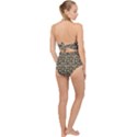 Brown With Blue Hats Scallop Top Cut Out Swimsuit View2