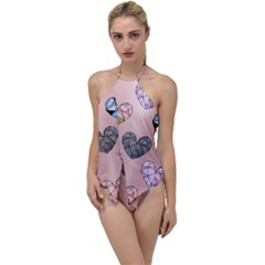 Gem Hearts And Rose Gold Go With The Flow One Piece Swimsuit