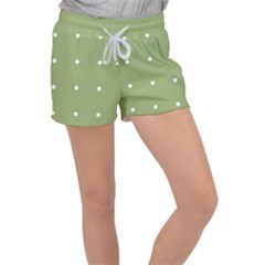 Olive Dots Women s Velour Lounge Shorts