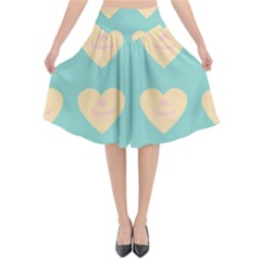 Teal Cupcakes Flared Midi Skirt by snowwhitegirl