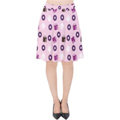 Pink Donuts Velvet High Waist Skirt