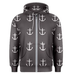 Grey Anchors Men s Zipper Hoodie by snowwhitegirl