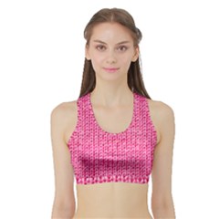 Knitted Wool Bright Pink Sports Bra With Border by snowwhitegirl