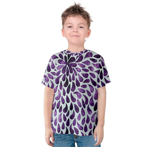 Purple Abstract Swirl Drops Kids  Cotton Tee by snowwhitegirl