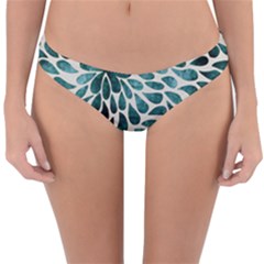 Teal Abstract Swirl Drops Reversible Hipster Bikini Bottoms by snowwhitegirl