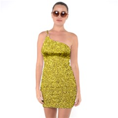 Gold  Glitter One Soulder Bodycon Dress by snowwhitegirl