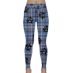 Blue  Plaid Anarchy Classic Yoga Leggings by snowwhitegirl