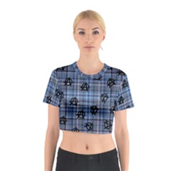 Blue  Plaid Anarchy Cotton Crop Top by snowwhitegirl