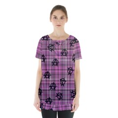 Pink  Plaid Anarchy Skirt Hem Sports Top by snowwhitegirl