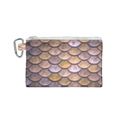 Copper Mermaid Scale Canvas Cosmetic Bag (small) by snowwhitegirl