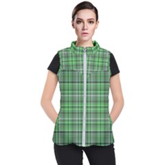 Green Plaid Women s Puffer Vest