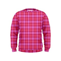 Valentine Pink Red Plaid Kids  Sweatshirt