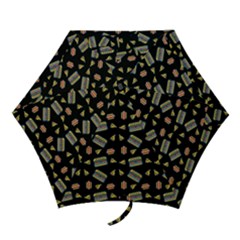 Fast Food Black Mini Folding Umbrellas by snowwhitegirl