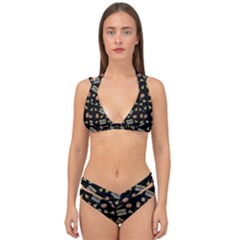 Fast Food Black Double Strap Halter Bikini Set by snowwhitegirl