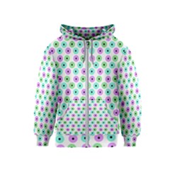 Eye Dots Green Violet Kids  Zipper Hoodie