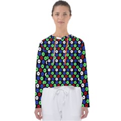 Eye Dots Green Blue Red Women s Slouchy Sweat