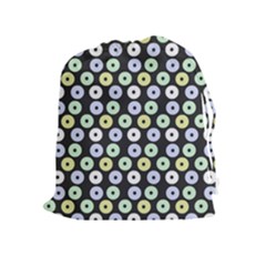 Eye Dots Grey Pastel Drawstring Pouch (xl) by snowwhitegirl