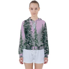 Winter Trees Pink Women s Tie Up Sweat