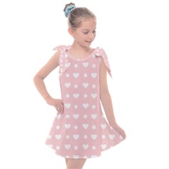 Hearts Dots Pink Kids  Tie Up Tunic Dress