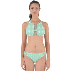 Hearts Dots Green Perfectly Cut Out Bikini Set by snowwhitegirl