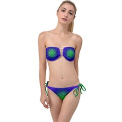 Blue Music Green Moon Twist Bandeau Bikini Set by snowwhitegirl