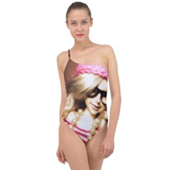 Cover Girl Classic One Shoulder Swimsuit by snowwhitegirl