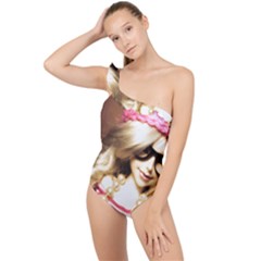 Cover Girl Frilly One Shoulder Swimsuit by snowwhitegirl