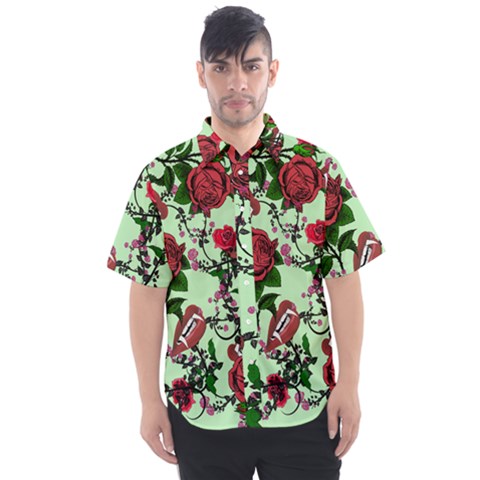 Green Rose Vampire Men s Short Sleeve Shirt by snowwhitegirl