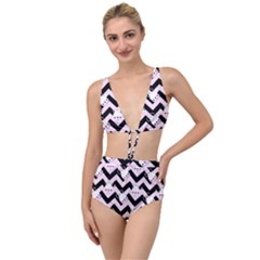 Pink Teapot Chevron Tied Up Two Piece Swimsuit