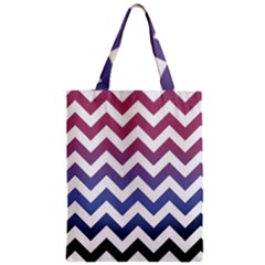 Pink Blue Black Ombre Chevron Zipper Classic Tote Bag by snowwhitegirl