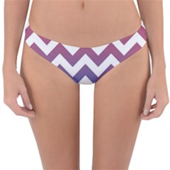 Pink Blue Black Ombre Chevron Reversible Hipster Bikini Bottoms by snowwhitegirl