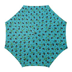 School Girl Pattern Blue Golf Umbrellas by snowwhitegirl